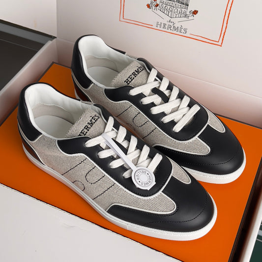 HM Match Sneaker Grey mix Black Sheepskin Canvas 609038