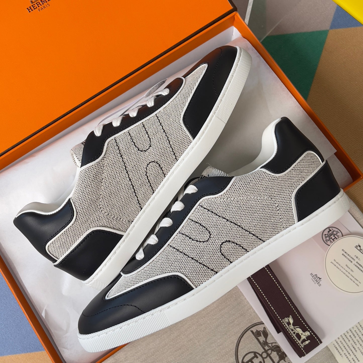 HM Match Sneaker Grey mix Black Sheepskin Canvas 609038