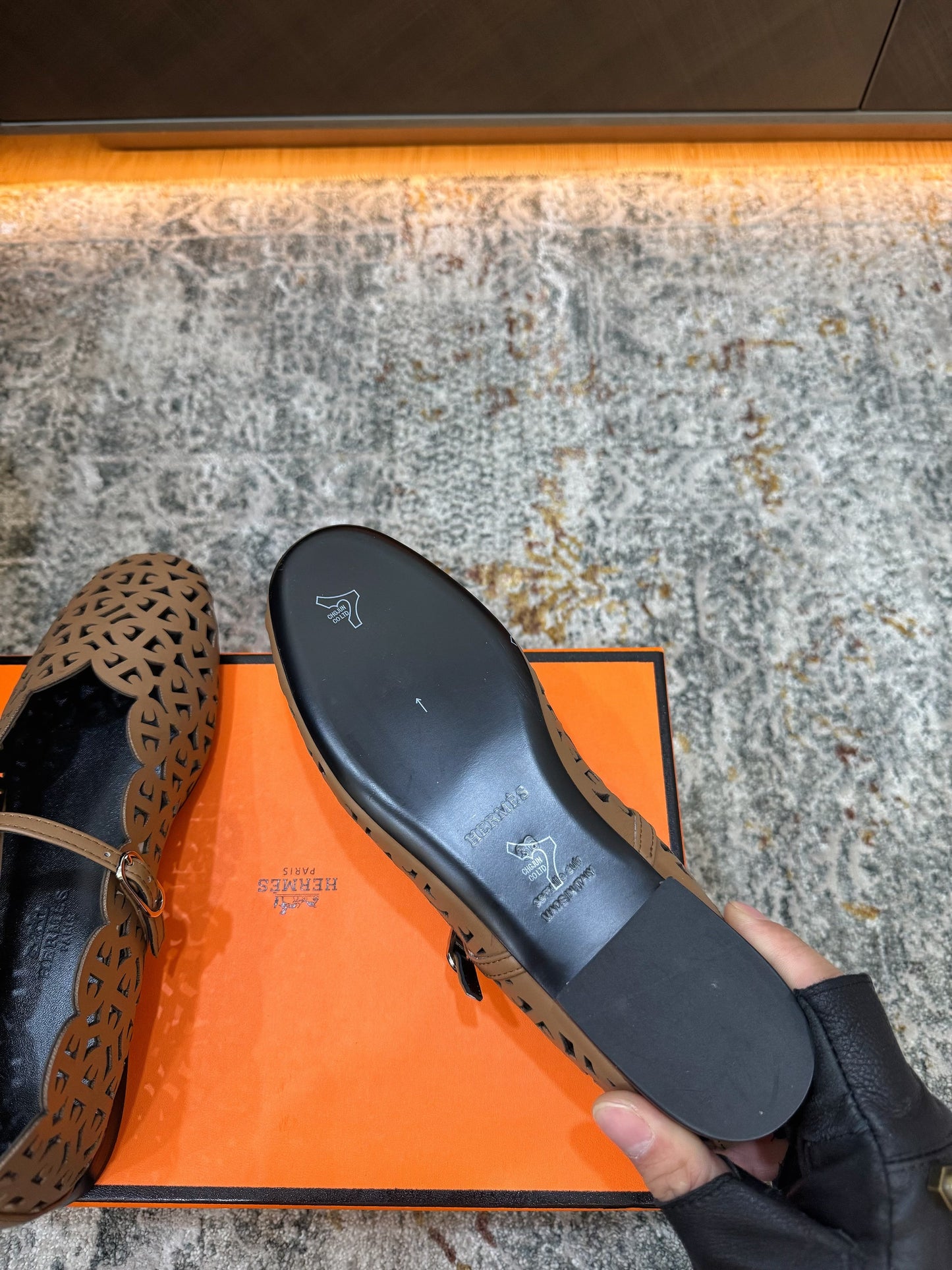 HM Meli Ballet Flat Brown Lambskin 799550
