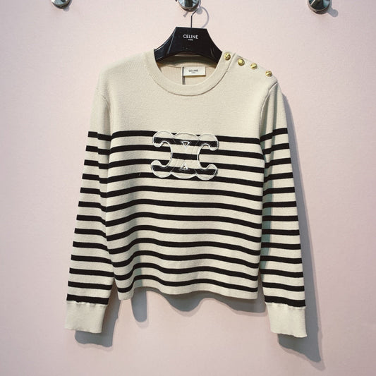 Celine 25 Knitted T-shirt White Wool 293418