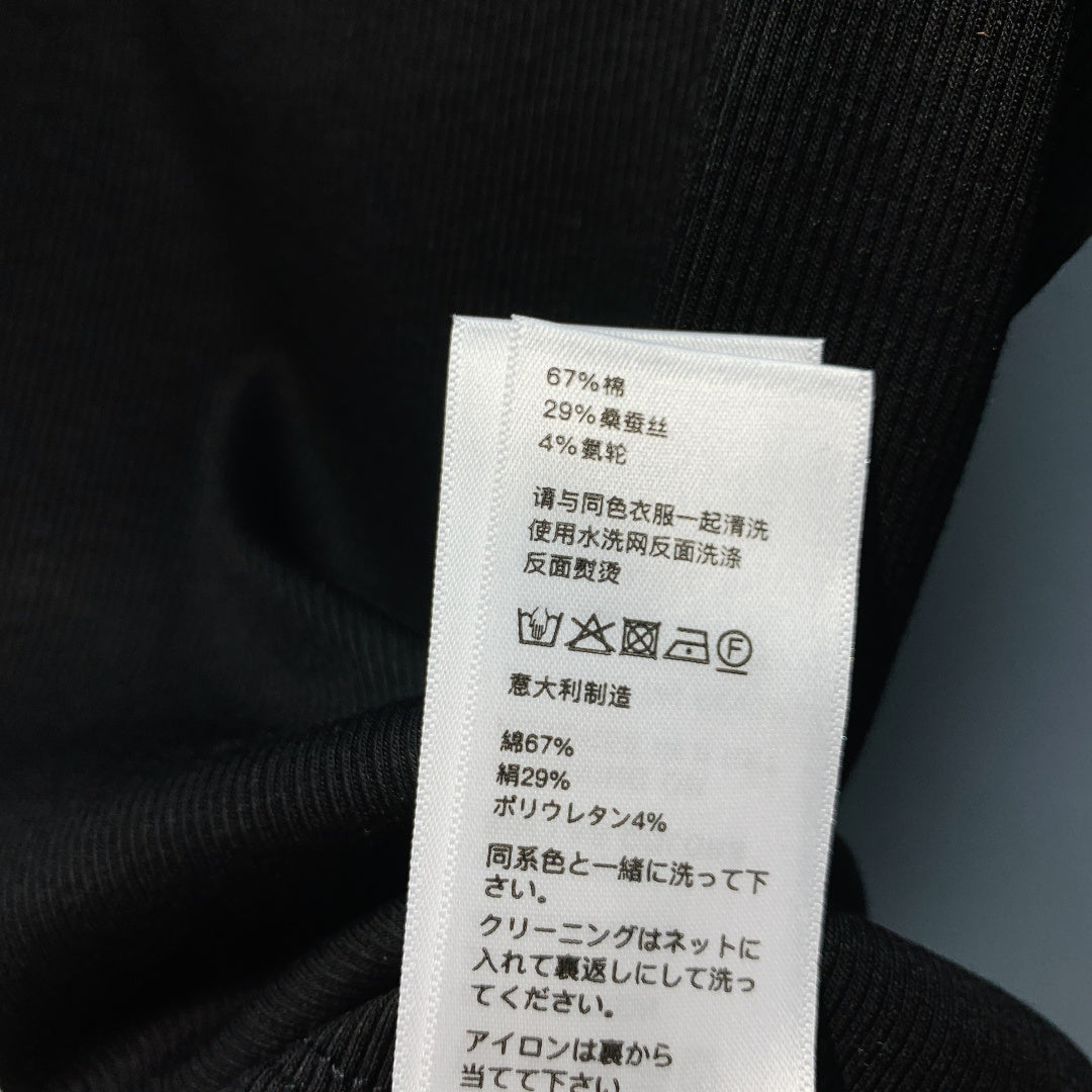 Celine Triomphe Tank Top Black Ribbed Cotton 362633