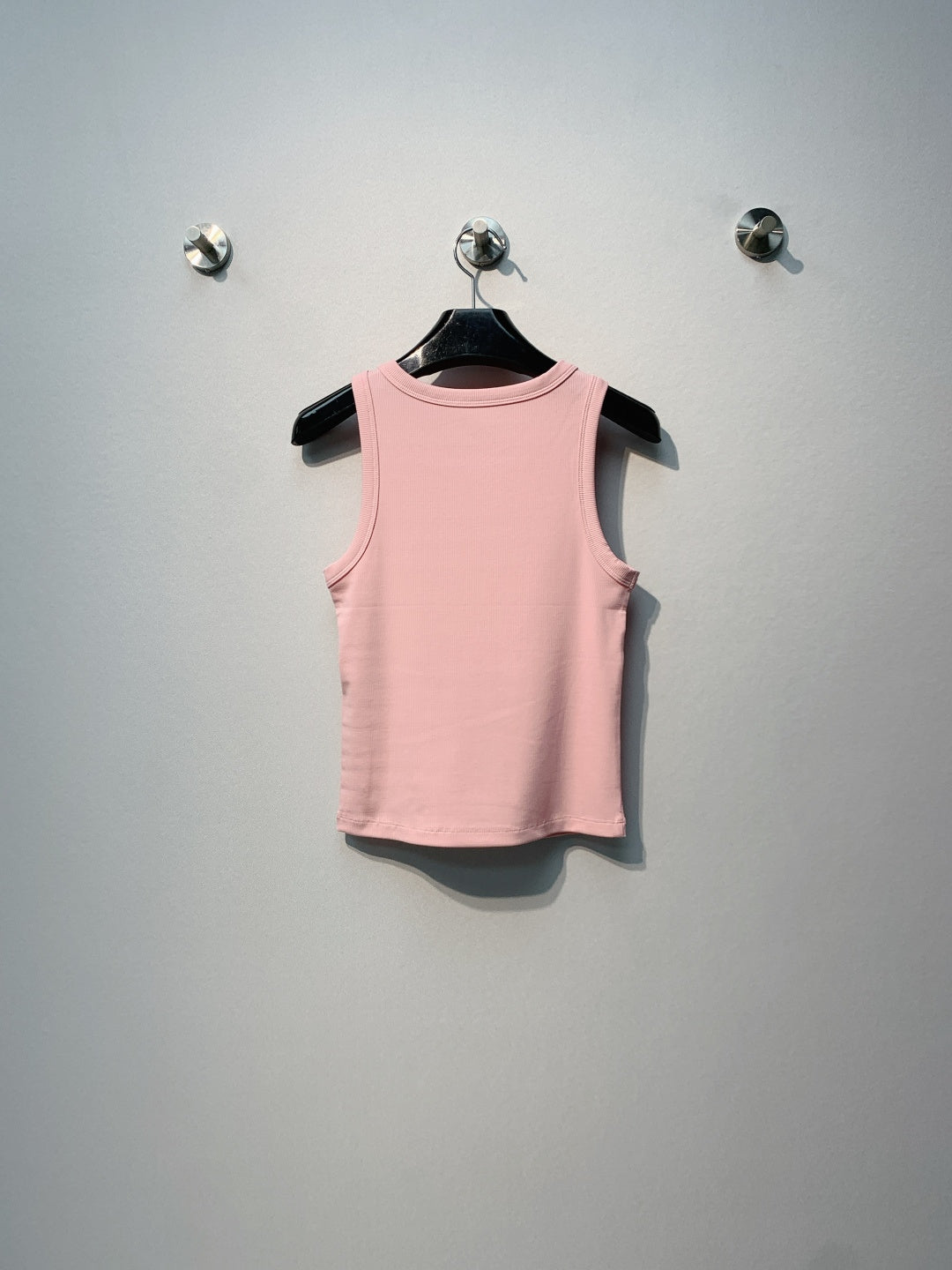 Celine Triomphe Tank Top Light Pink Ribbed Cotton