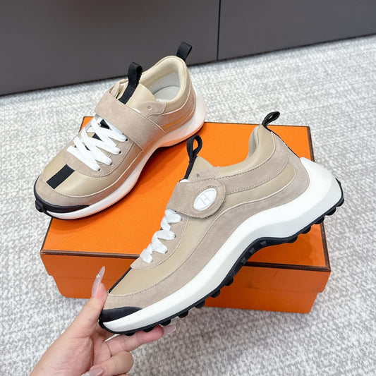 HM 25s Loop Sneaker Beige Galet Suede Lamskin 462190