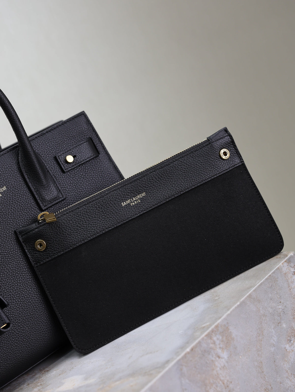 YSL Sac De Jour Nano 26cm Black Grain Cowhide GHW