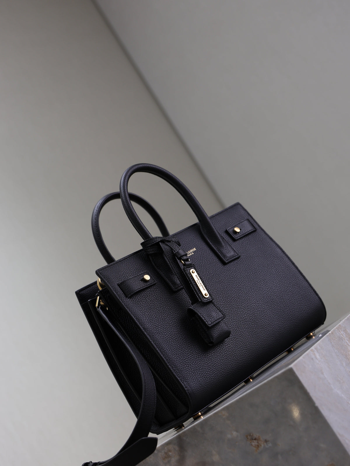YSL Sac De Jour Nano 26cm Black Grain Cowhide GHW