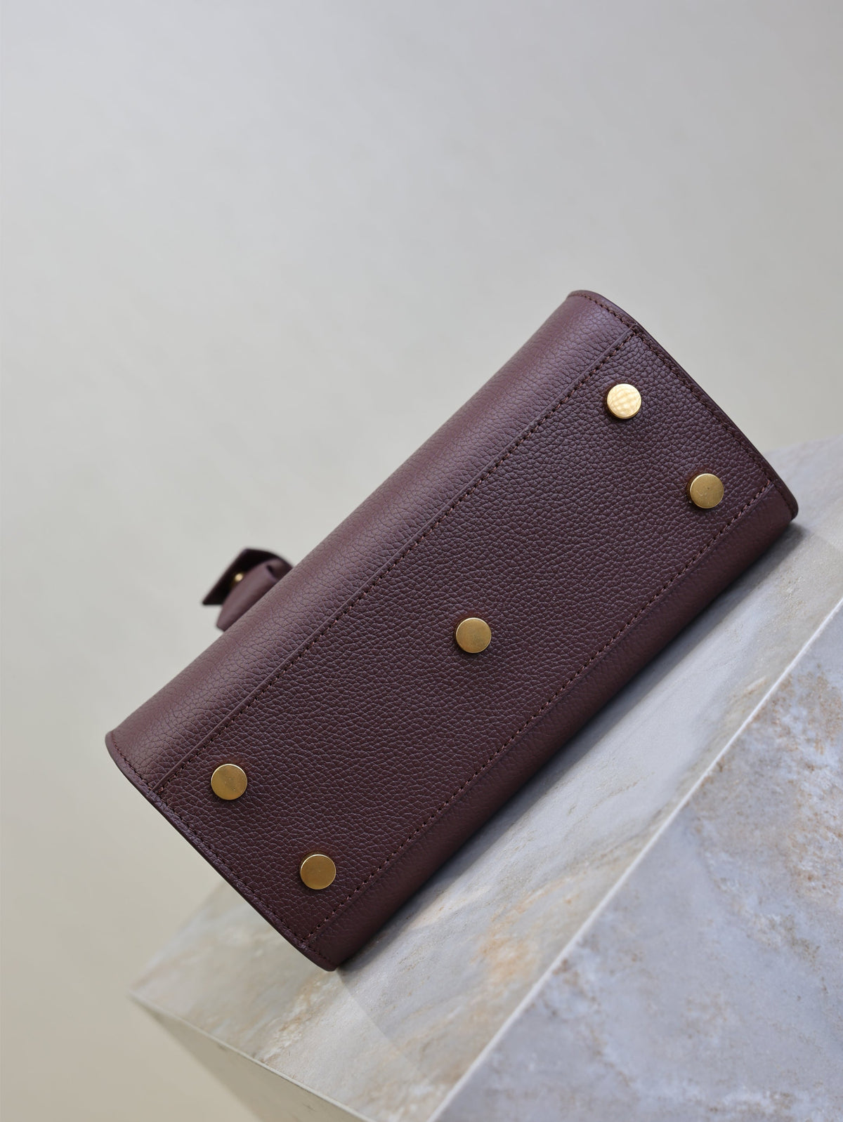 YSL Sac De Jour Nano 22cm Dark Burgundy Grain Cowhide GHW