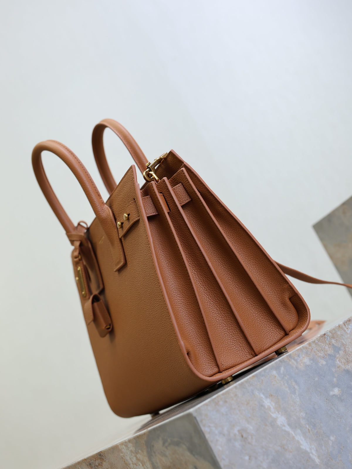 YSL Sac De Jour Nano 32cm Brown Grain Cowhide GHW