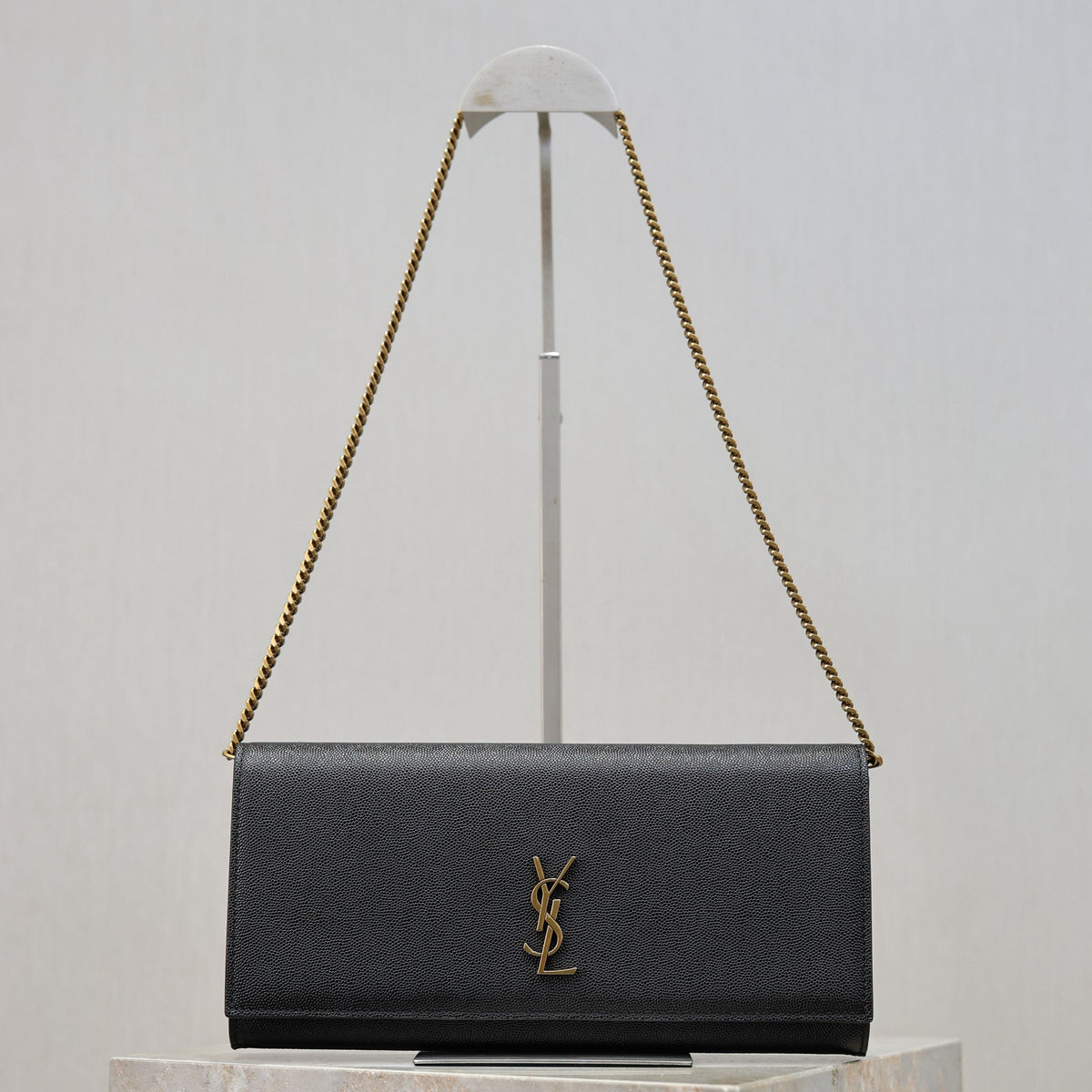 YSL Kate Clutch Bag Black Caviar Leather