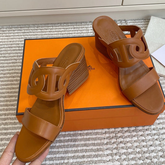 HM Lipari Sandal 7cm Tan Leather 776545