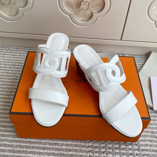 HM Lipari Sandal 7cm White Leather 776549