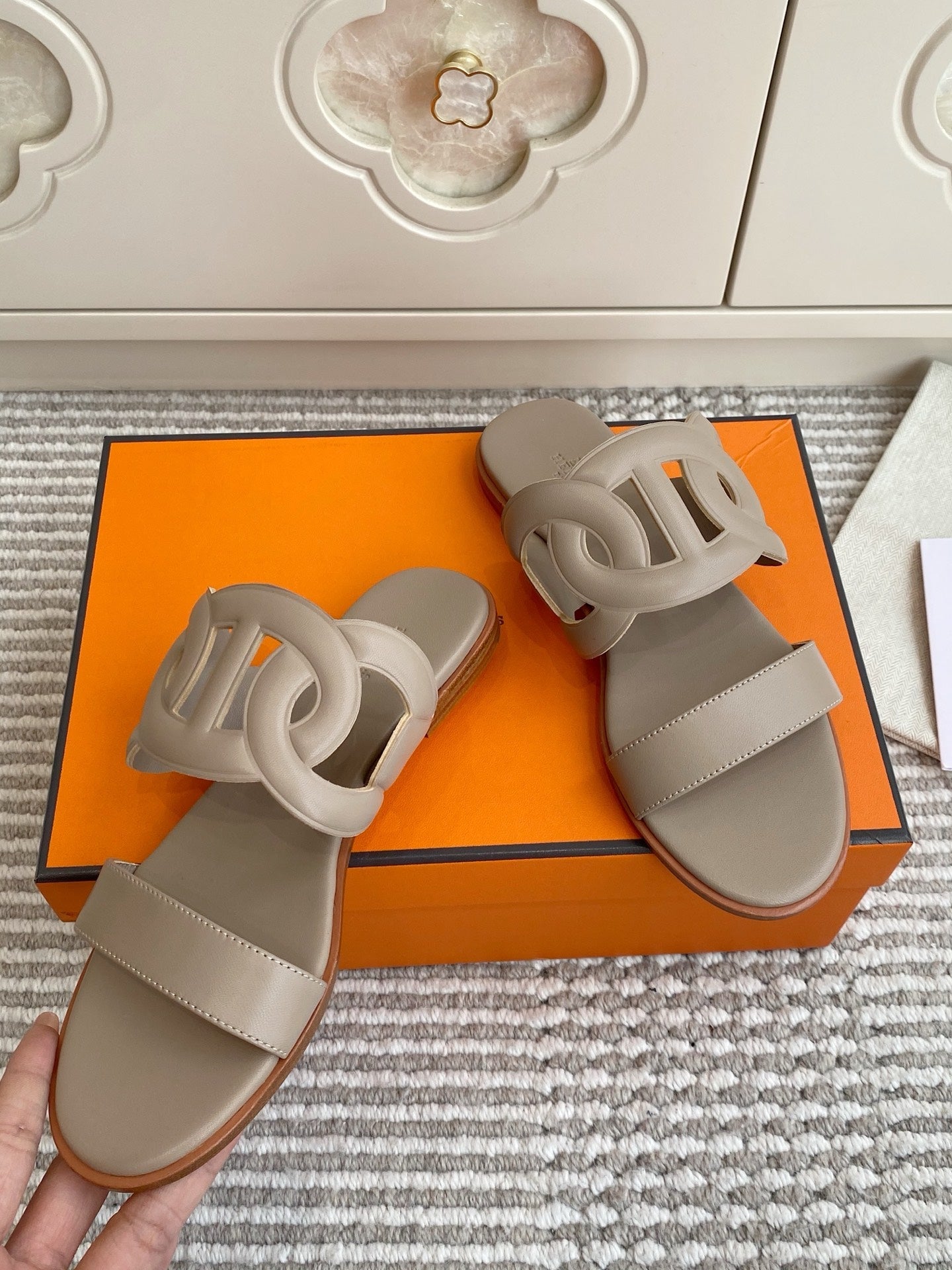 HM Lagune Sandal Light Taupe Leather 776550