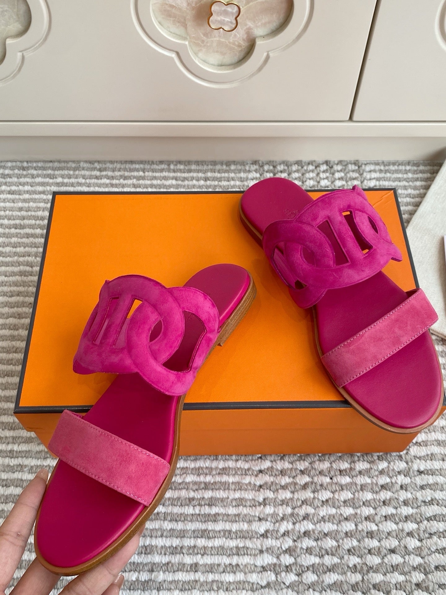 HM Lagune Sandal Hot Pink Suede