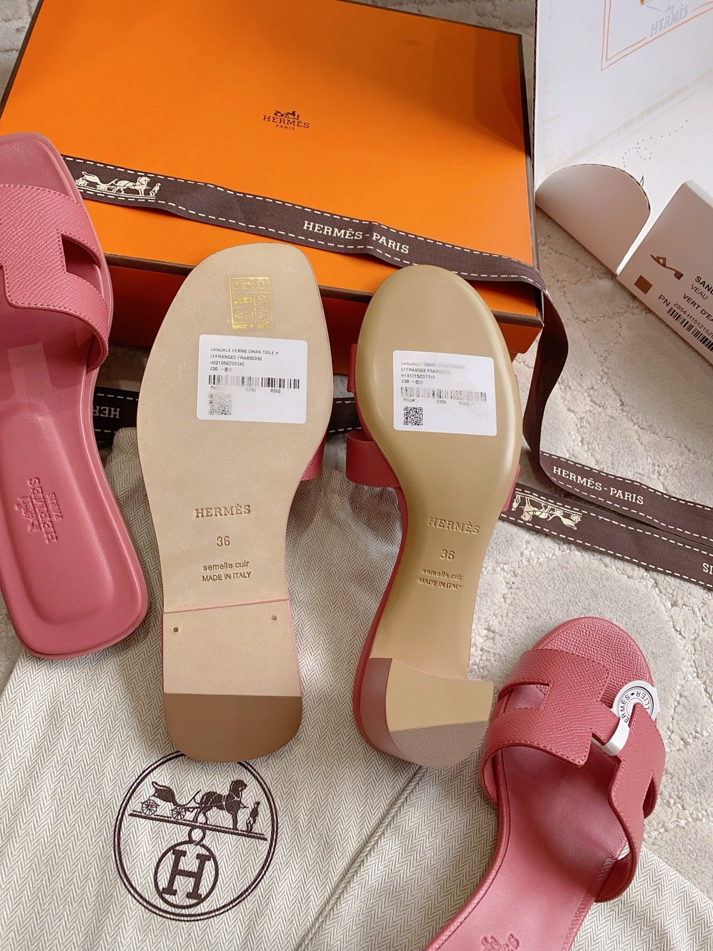 HM 26s Oran Sandal Pink-Red Espom Goatskin 724269