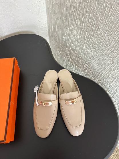 HM Oz Mule Beige Calfskin 961096