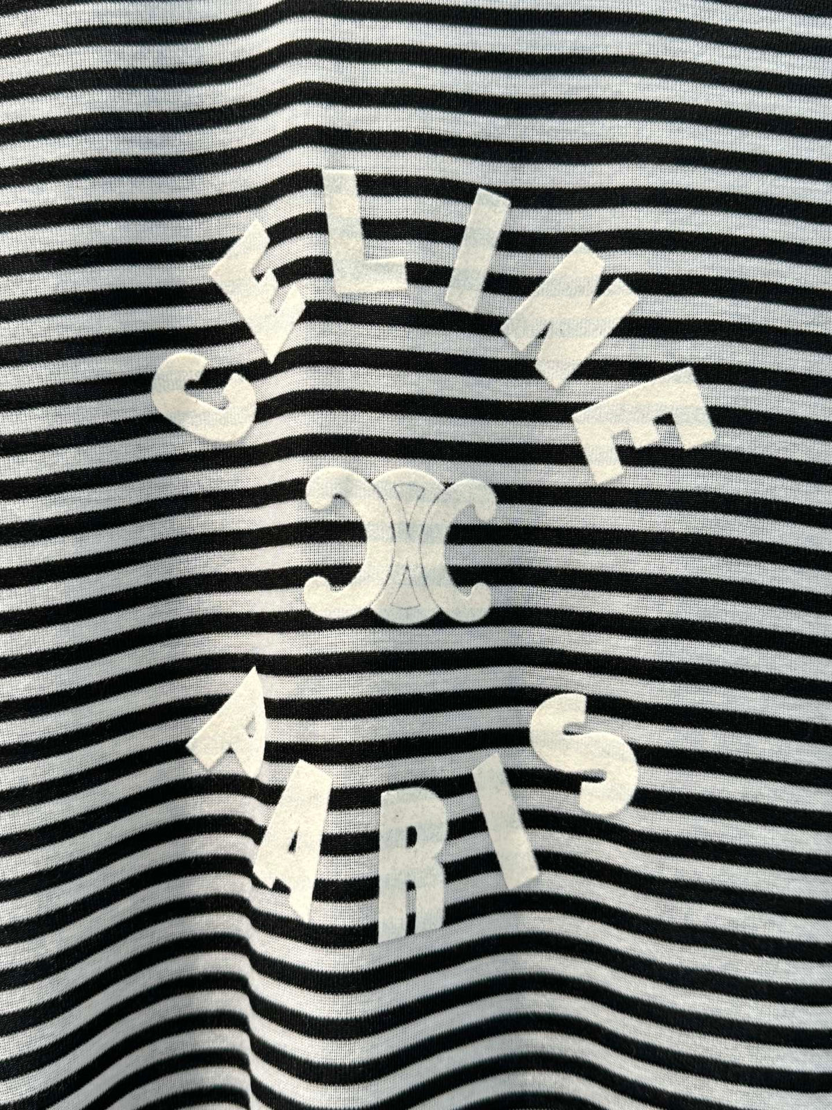 Celine Striped T-shirt Black White Cotton