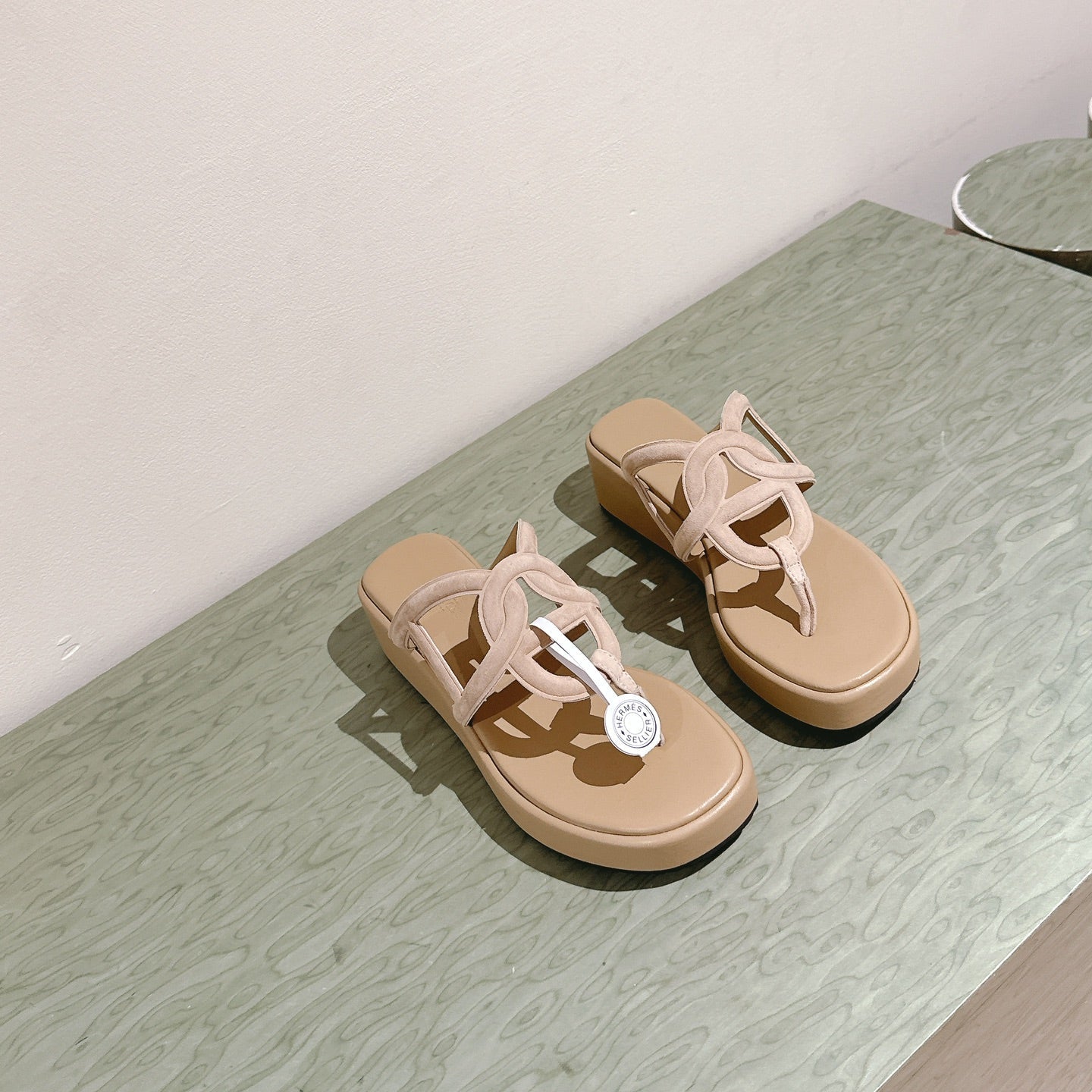 HM  Gipsy  Sandals 50mm Beige  Sheepskin 484751