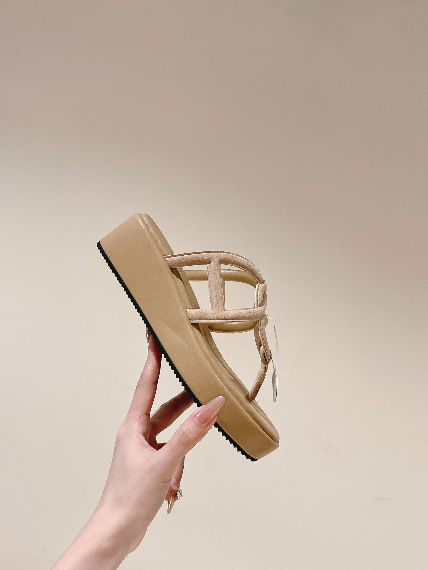 HM  Gipsy  Sandals 50mm Beige  Sheepskin 484751