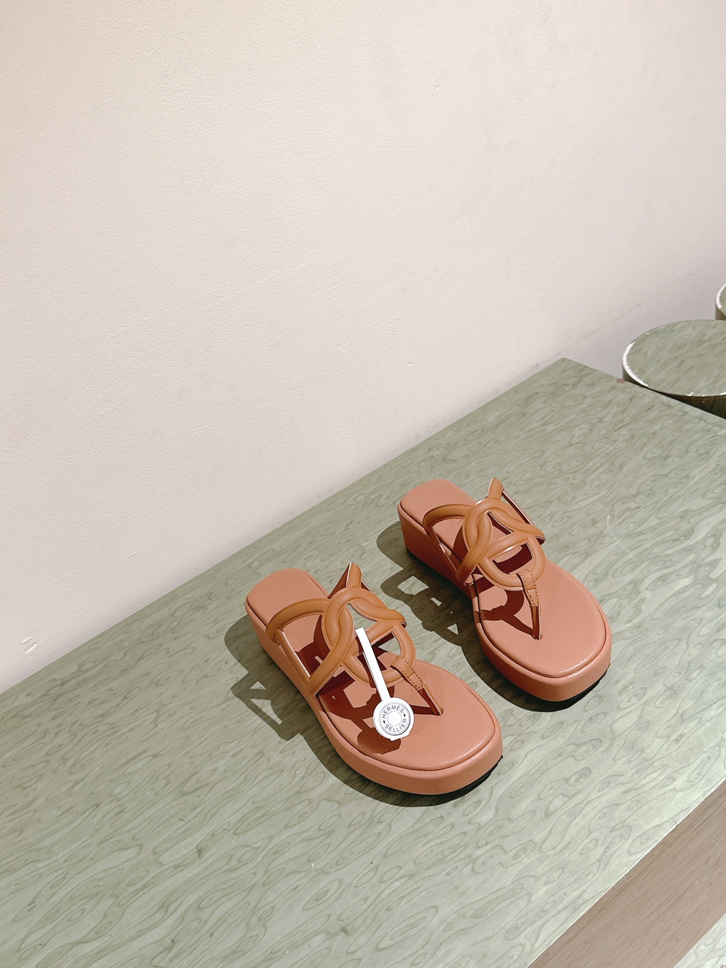 HM  Gipsy  Sandals 50mm Light muted browns Sheepskin 484752
