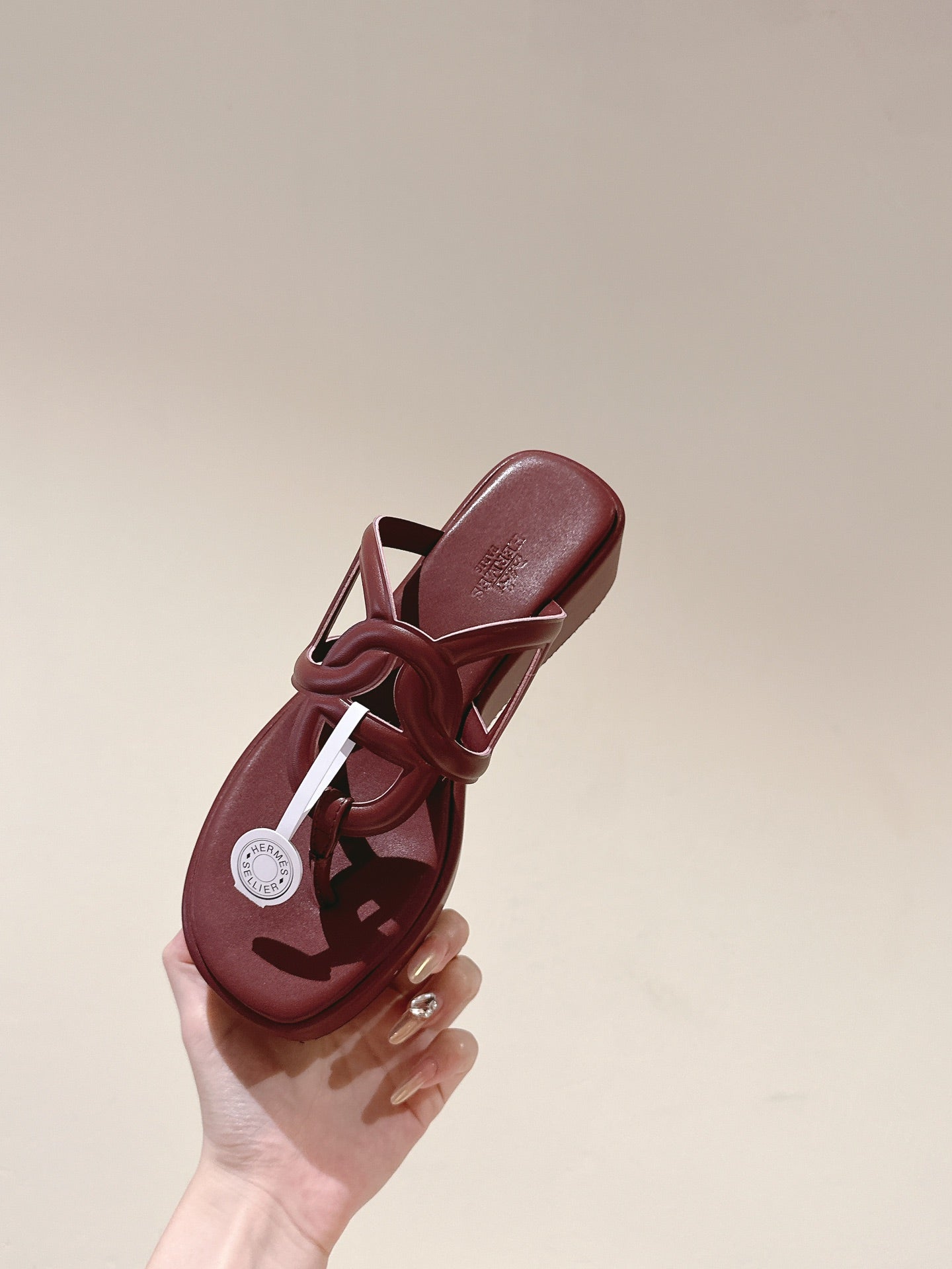 HM  Gipsy  Sandals 50mm Reddish-brown Sheepskin 484755