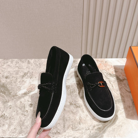 HM 25s Ignacio Loafer Black Suede Rubber 445348