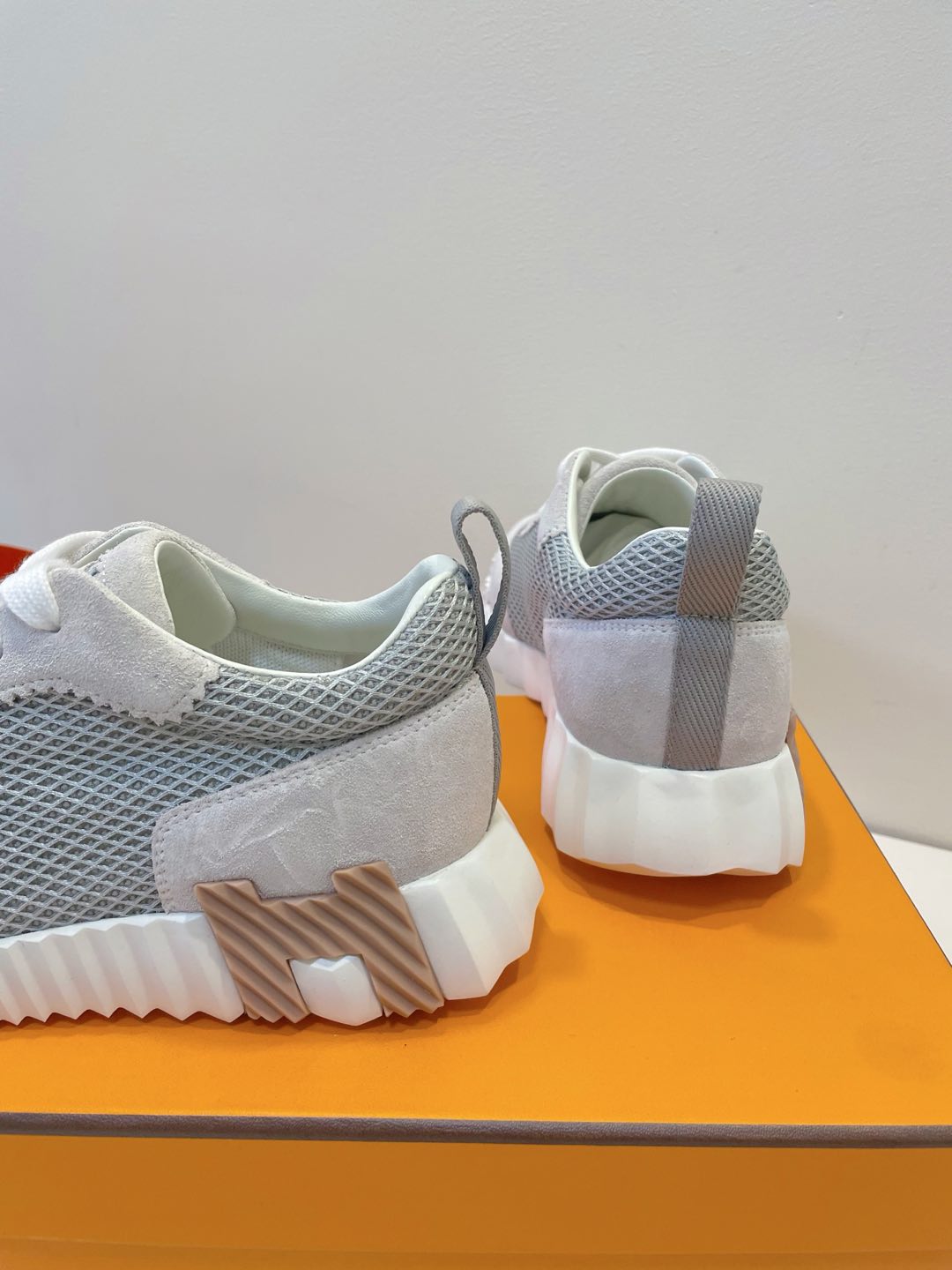 HM Bouncing sneaker Beige Grey Fabric with Suede 212281