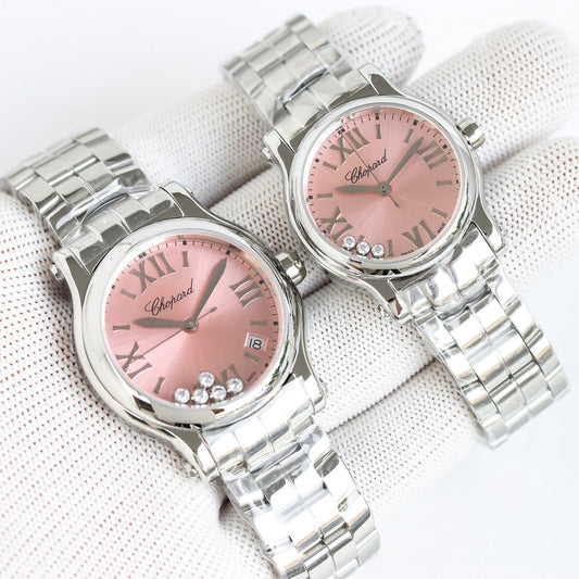 Happy Diamond Silver Pink Dial