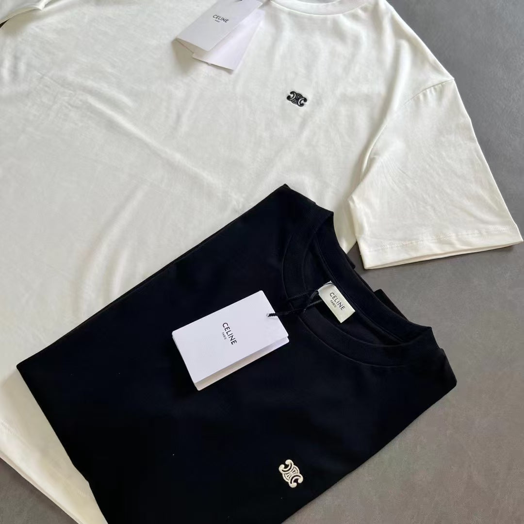 Celine SS26 Classic Embroidered T-shirt Cotton 350444