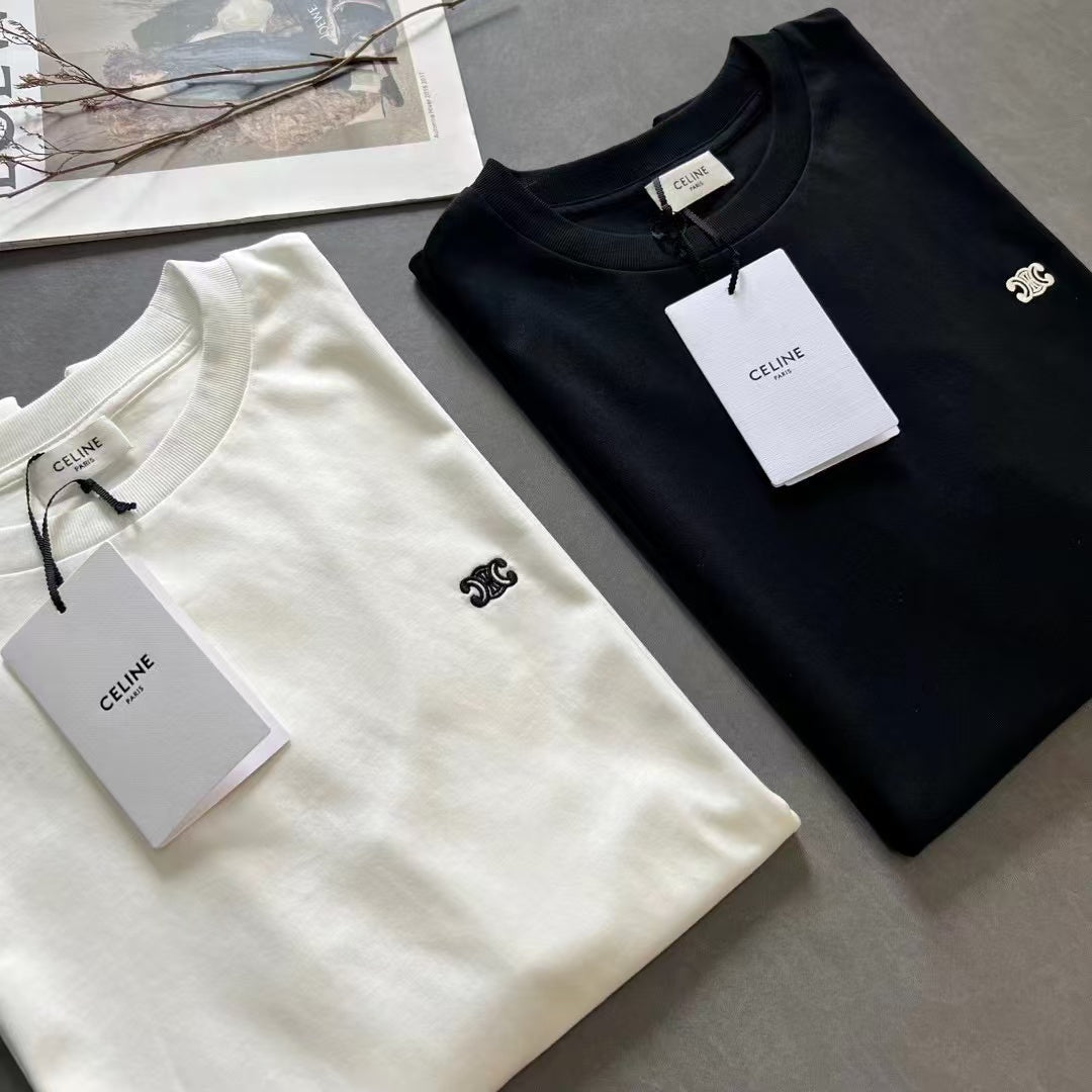 Celine SS26 Classic Embroidered T-shirt Cotton 350444