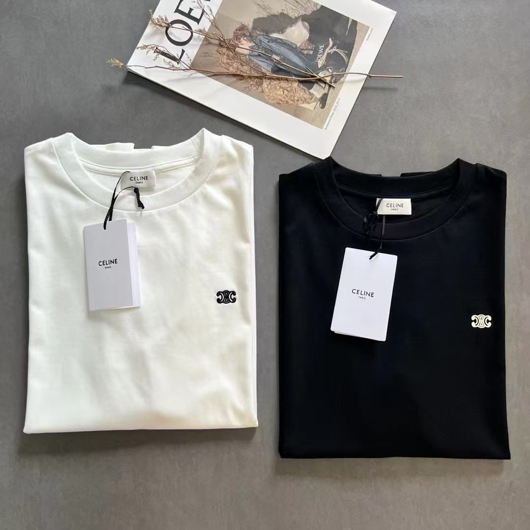 Celine SS26 Classic Embroidered T-shirt Cotton 350444