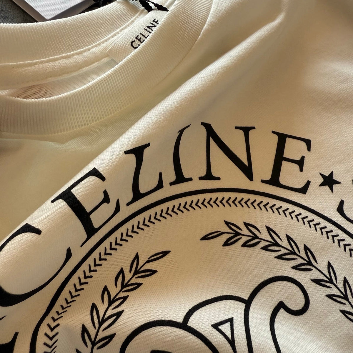 Celine SS26  Printed Short-Sleeve Tee White Cotton 350453