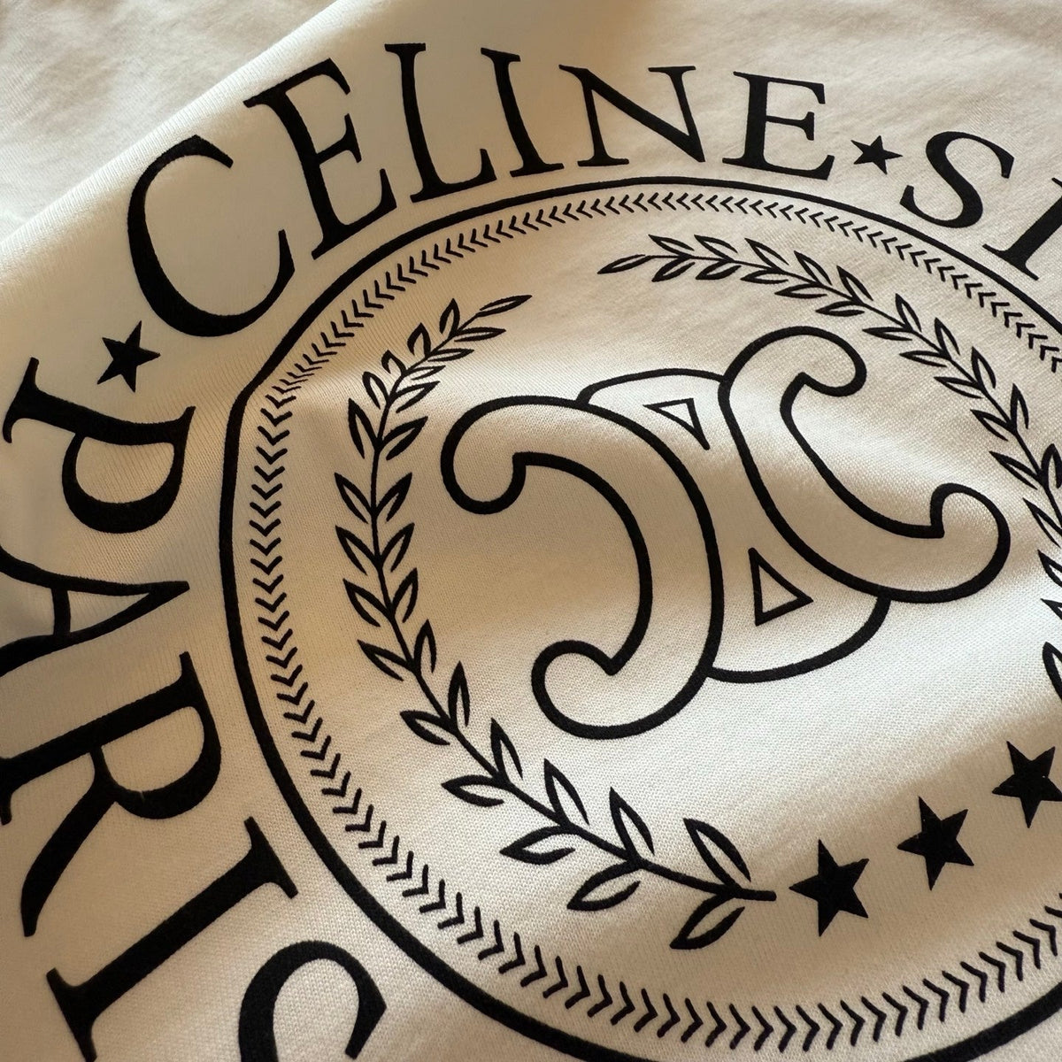 Celine SS26  Printed Short-Sleeve Tee White Cotton 350453