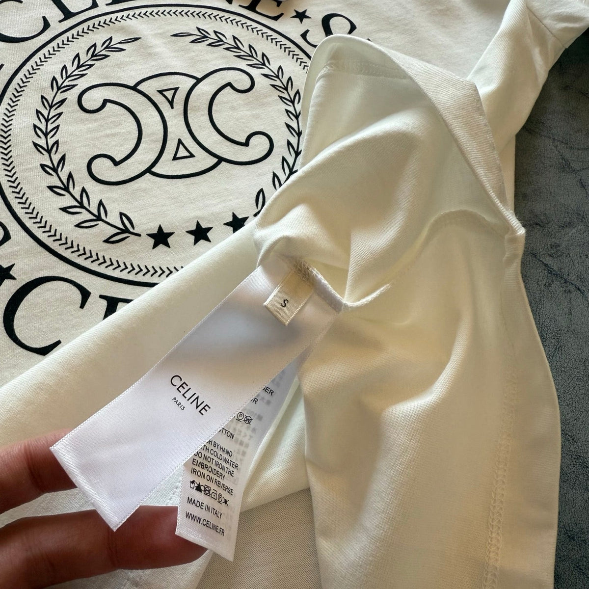 Celine SS26  Printed Short-Sleeve Tee White Cotton 350453
