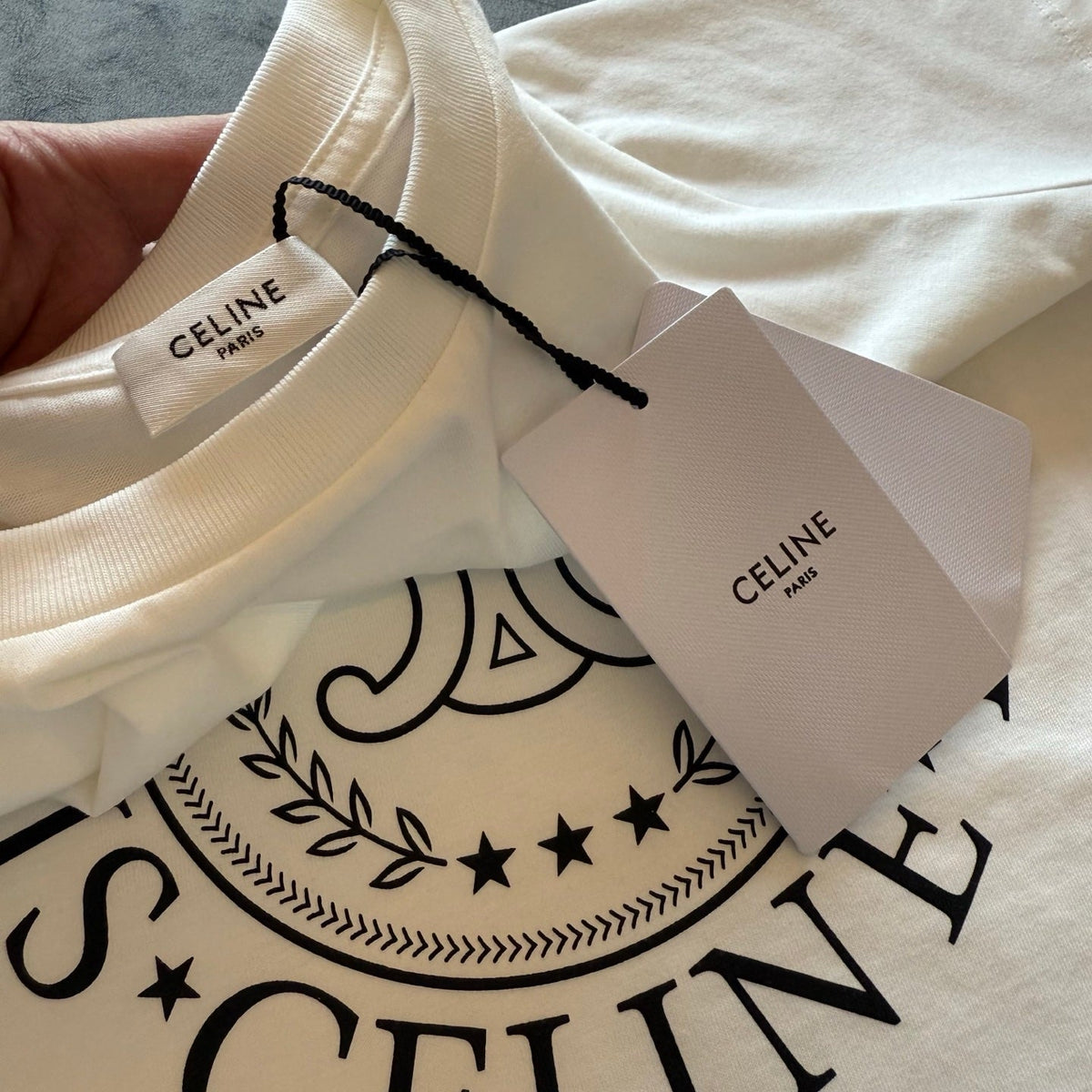 Celine SS26  Printed Short-Sleeve Tee White Cotton 350453