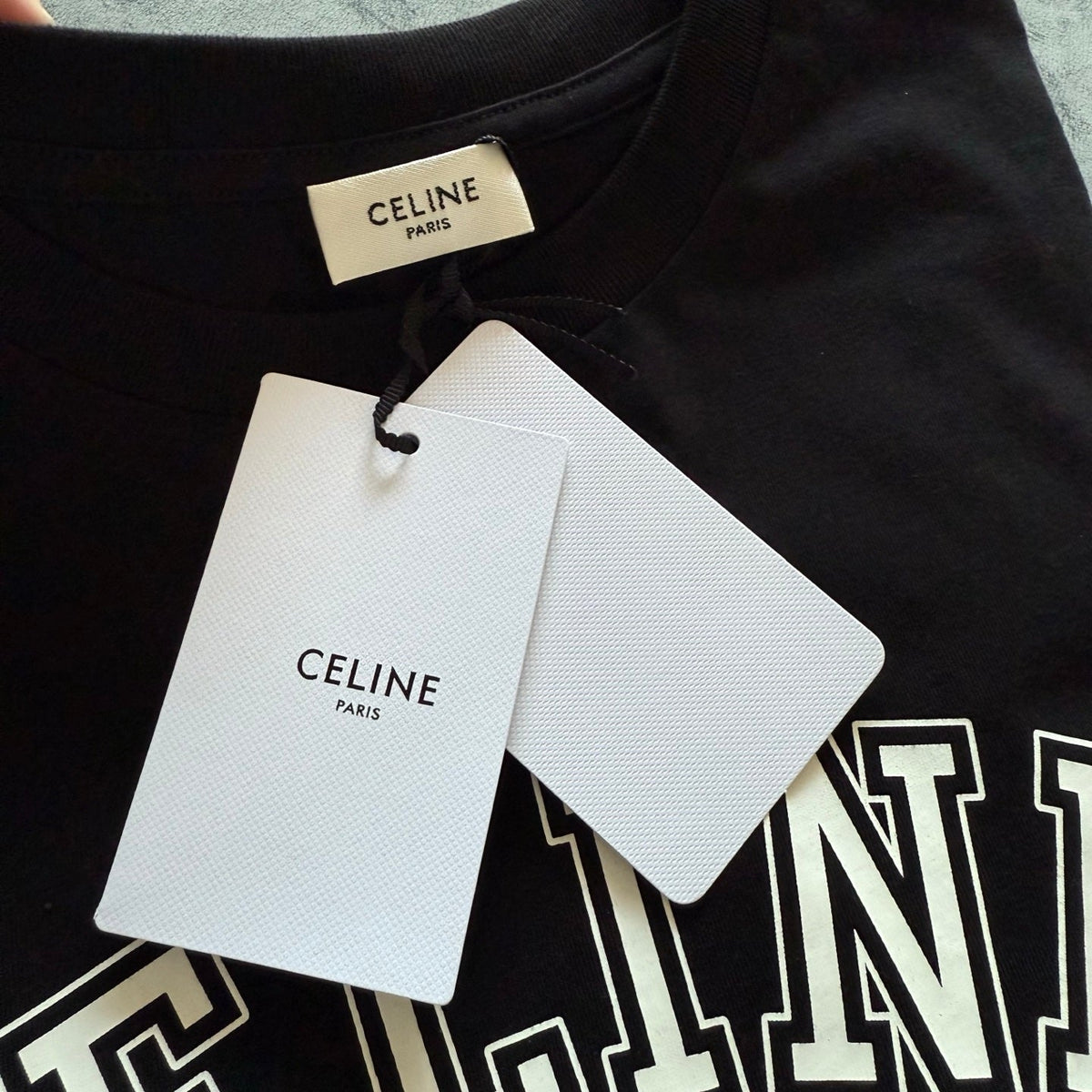 Celine SS26 Letter Print Short-Sleeve Tee Cotton 350456
