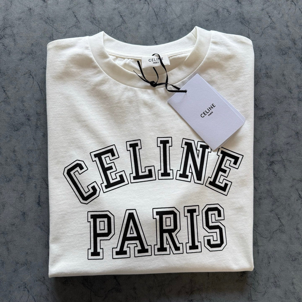 Celine SS26 Letter Print Short-Sleeve Tee Cotton 350456