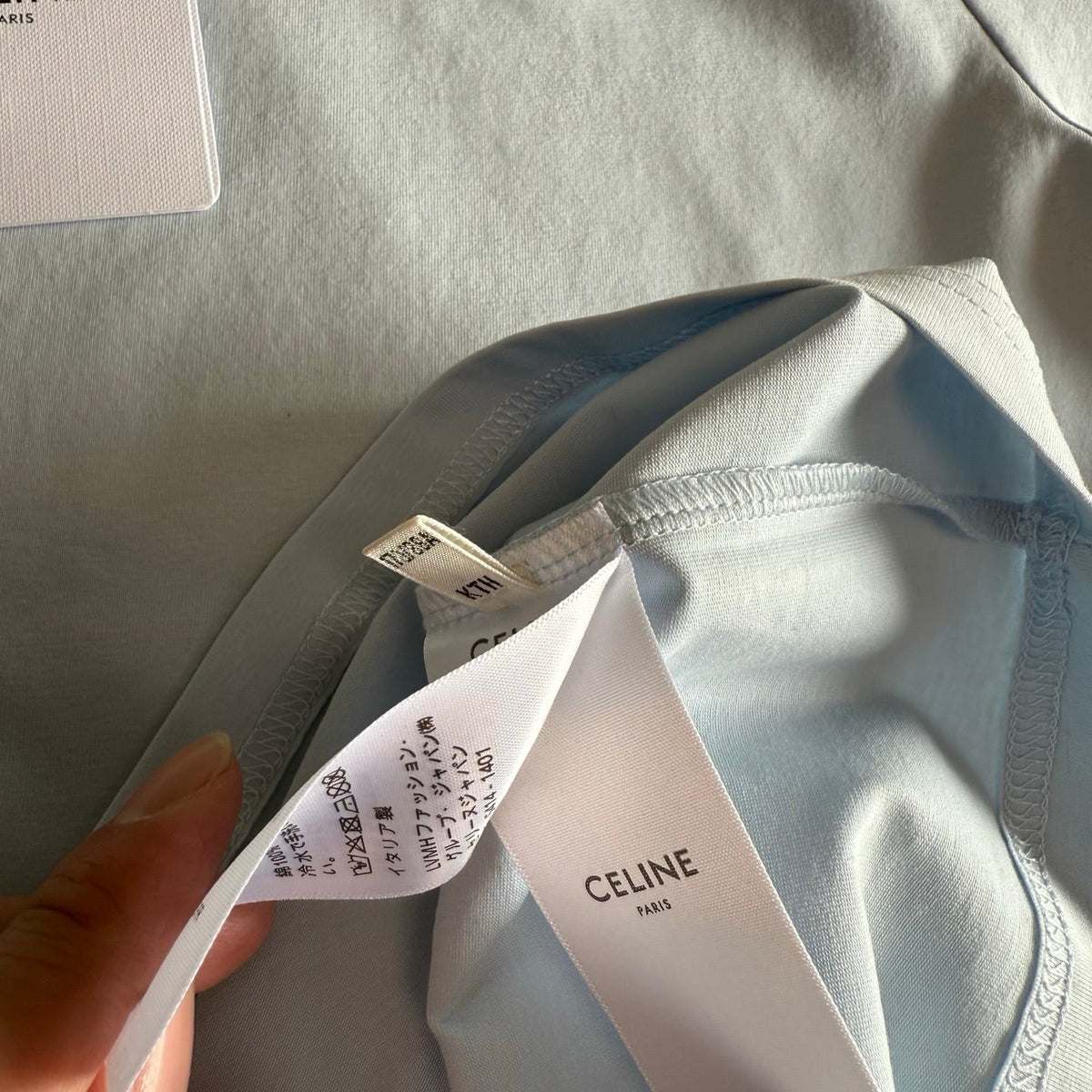 Celine SS26 Short-Sleeve Tee Small Logo Embroidery White Cotton 350489