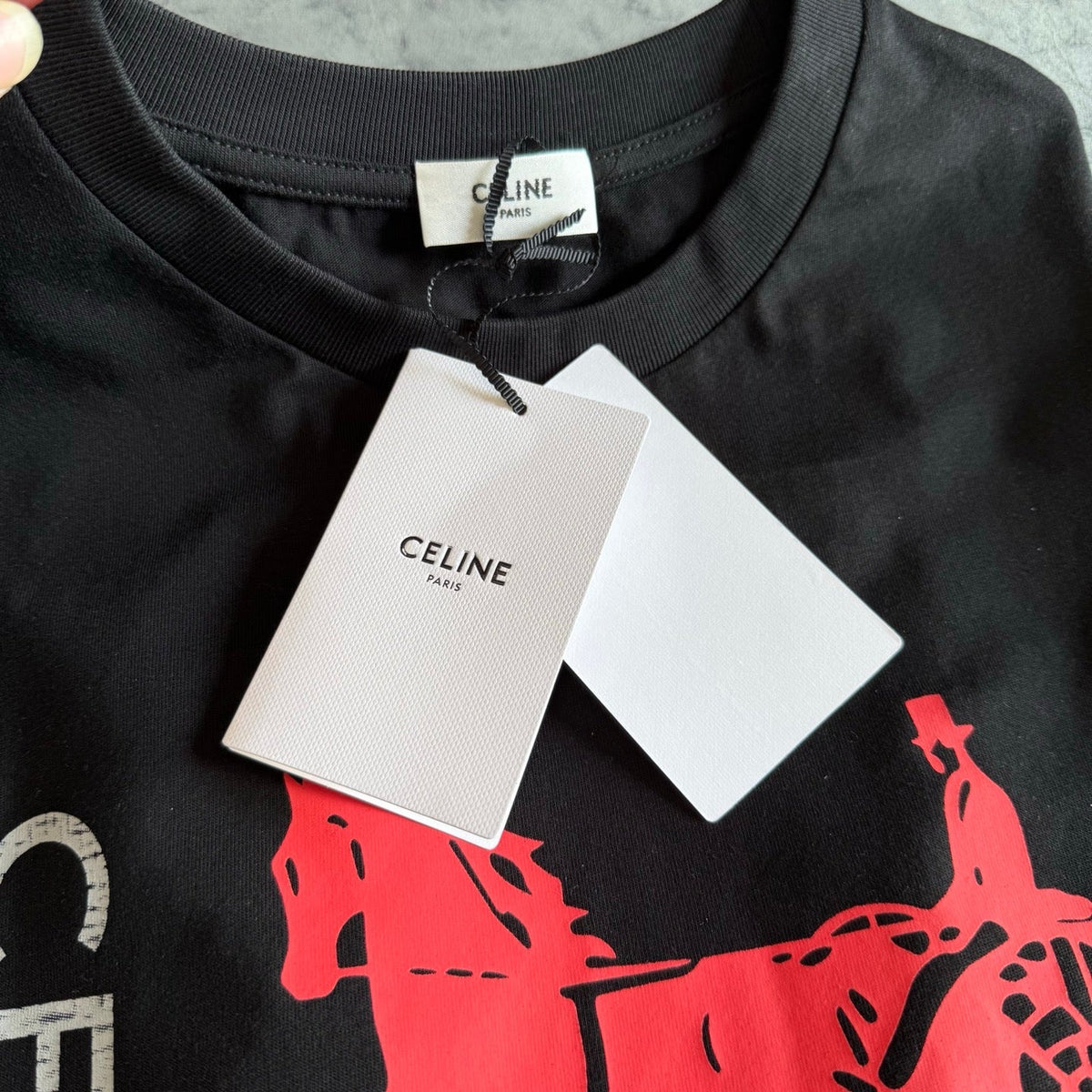 Celine SS26 Horse and Carriage Print Short-Sleeve Tee Cotton 350507