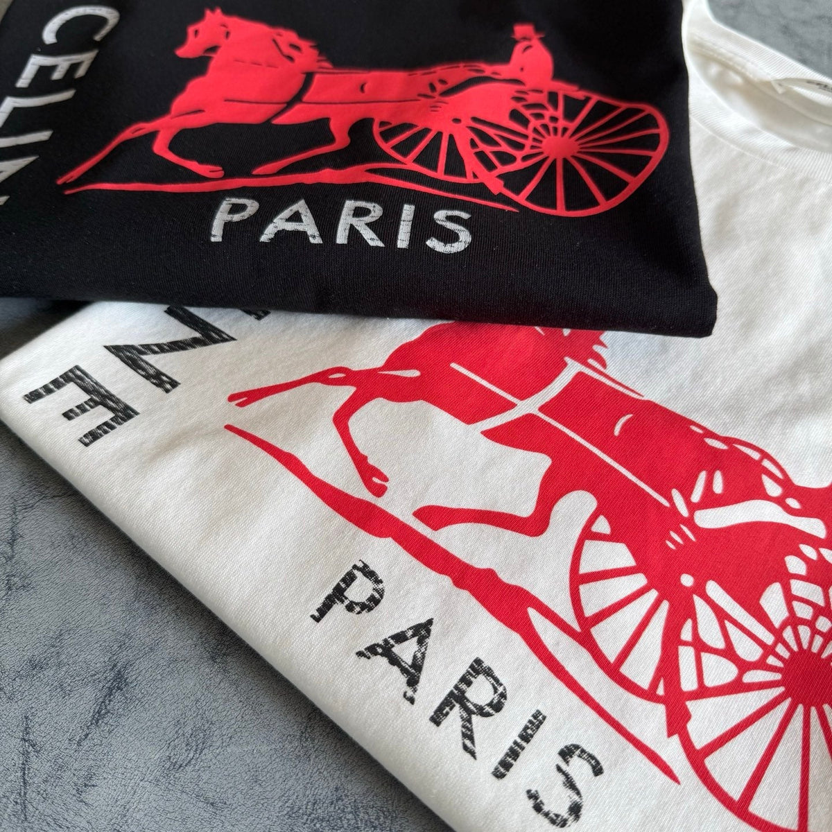 Celine SS26 Horse and Carriage Print Short-Sleeve Tee Cotton 350507