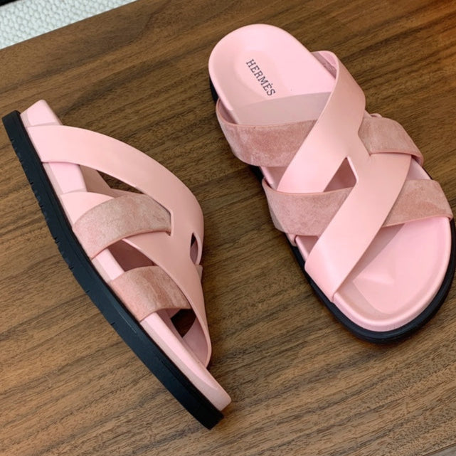 HM Kazimir Sandal Pink Suede Calfskin 293989