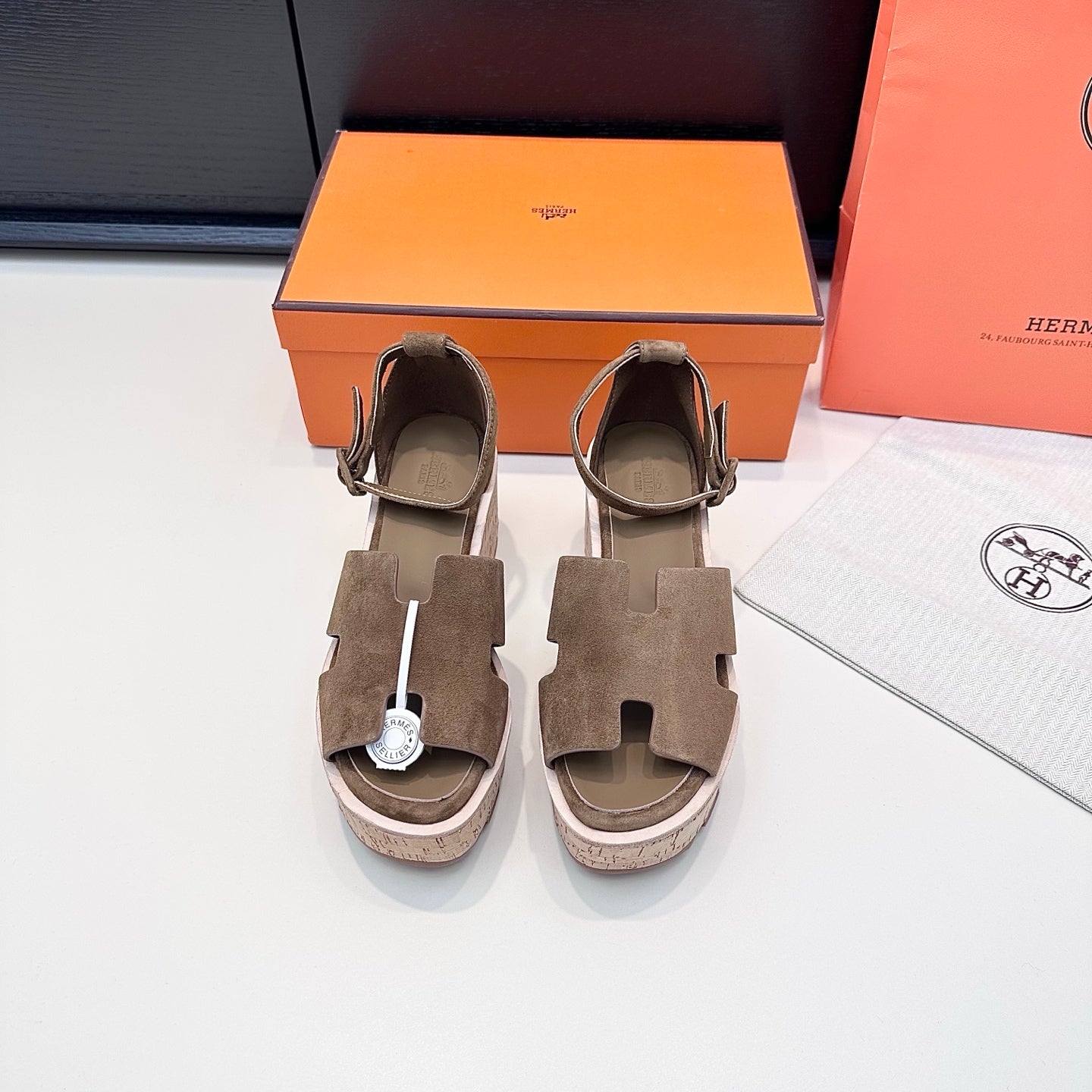 HM Luce 30 Sandal 65mm Taupe Suede 622758