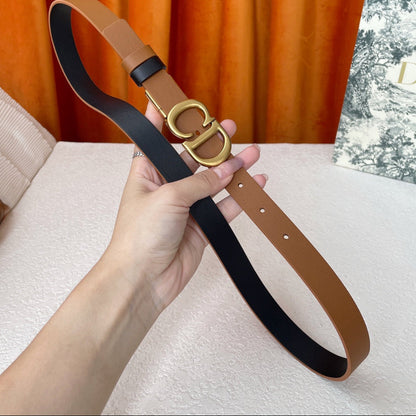 DIOR 25S BELT 20 MM IN BROWN CALFSKIN 563228