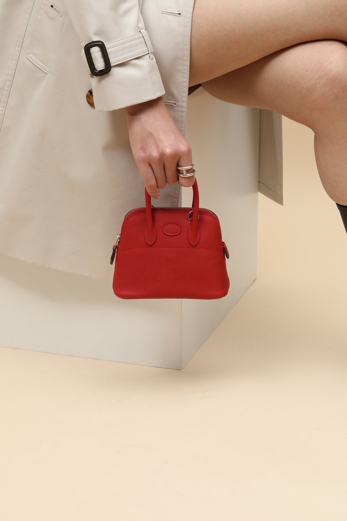 HM Bolide Bag 15cm Red Epsom Leather 284519