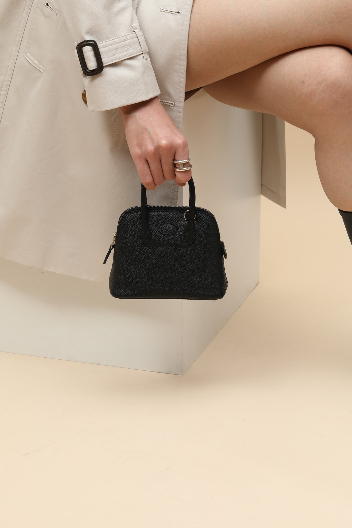 HM Bolide Bag 15cm Black Epsom Leather 284523