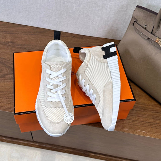 HM 26S Bouncing Sneaker In Cream mix Grey Suede Mesh 543810