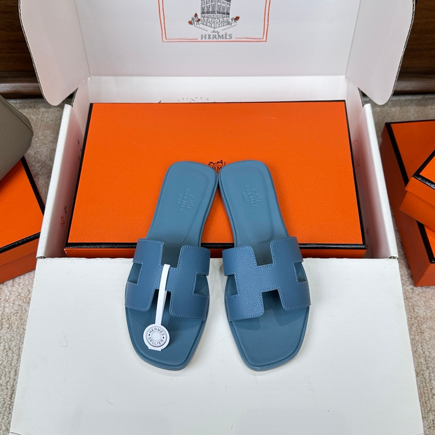 HM Oran Sandal Teal Green Espom Sheepskin 802473