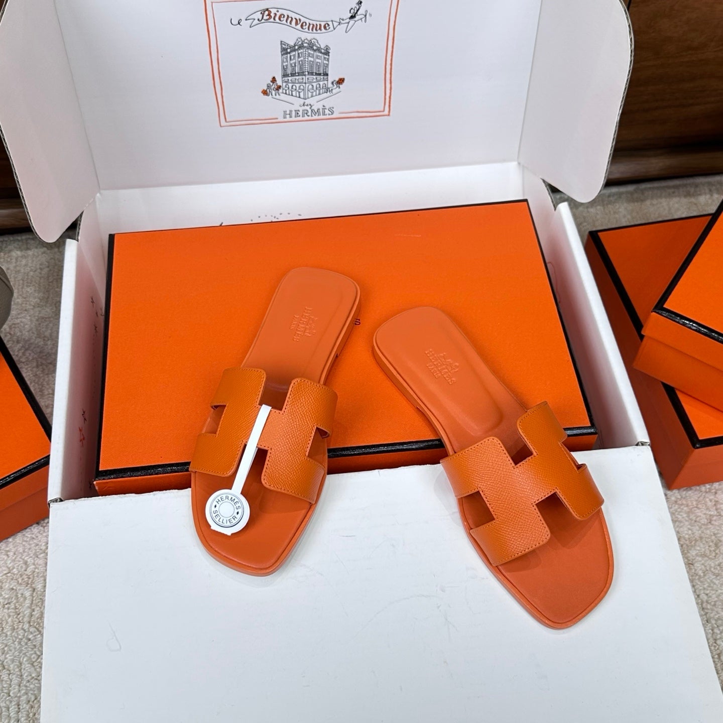 HM Oran Sandal Orange Espom Sheepskin 802478