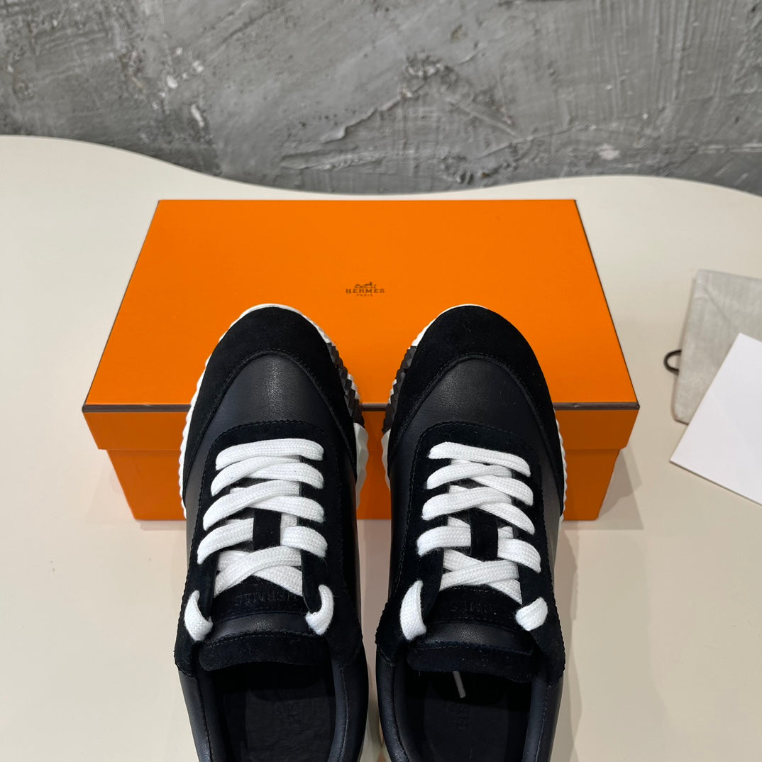 HM Bouncing 35 Sneakers Black Goatskin & Suede Goatskin H Black Light Brown