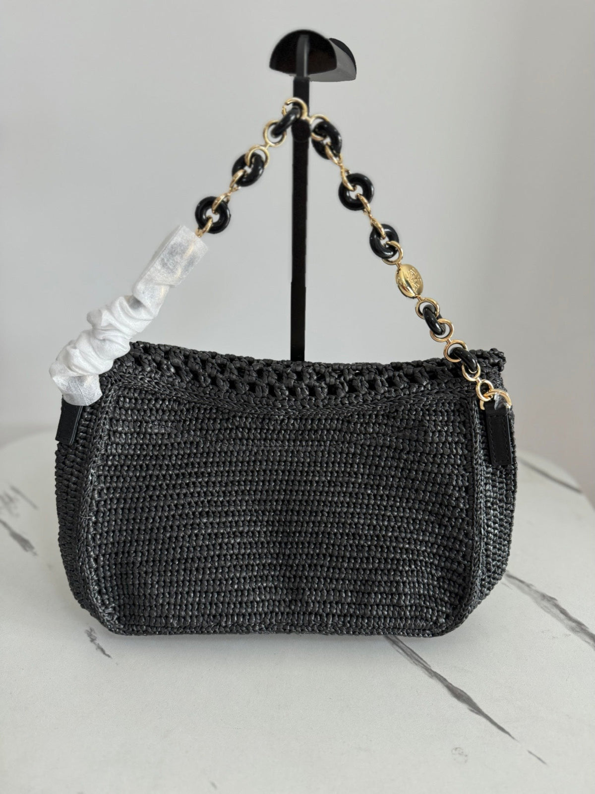 Loewe Medium Ola Bag 26 Black Raffia