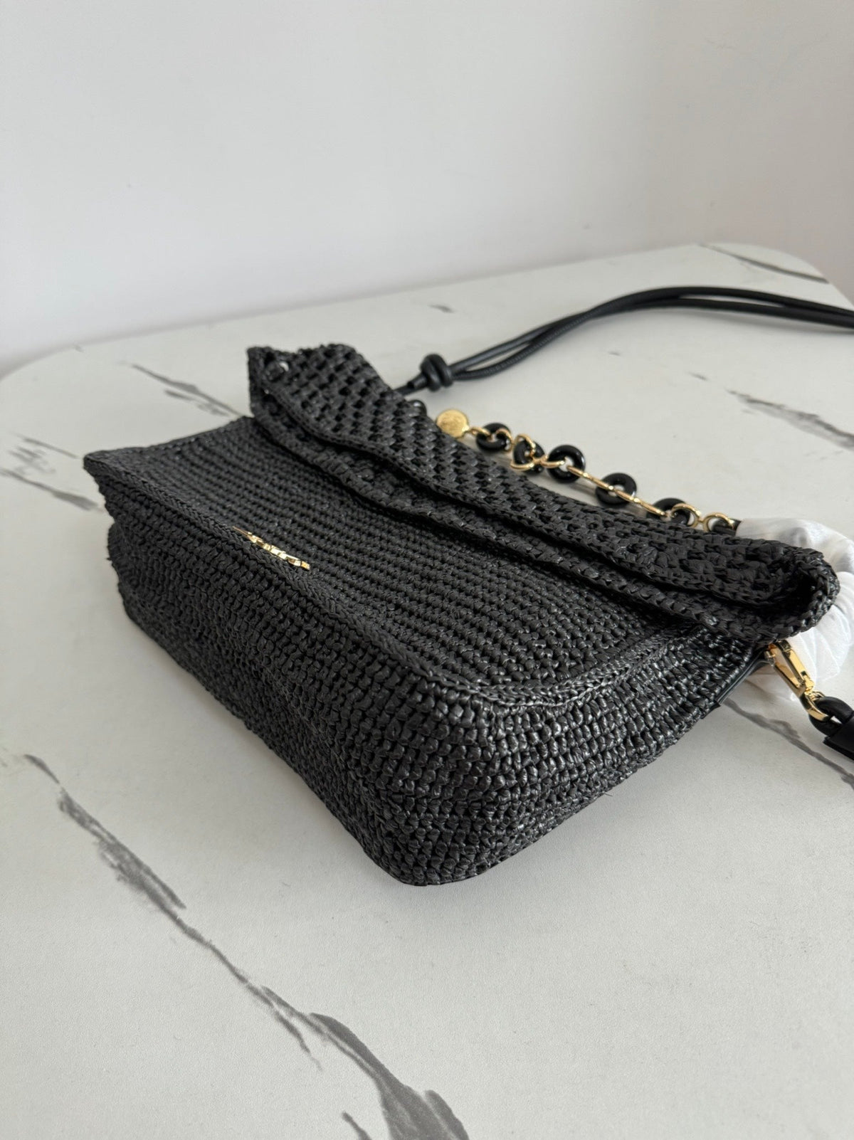 Loewe Medium Ola Bag 26 Black Raffia