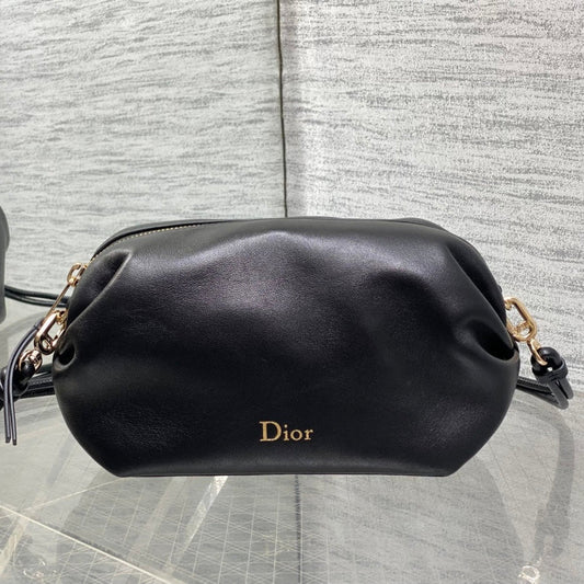 Dior 2026 Bow Pouch 20cm Black Lambskin 284145